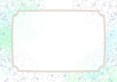 Arka plan için kiraz çiçekleri ve alkol mürekkebi.