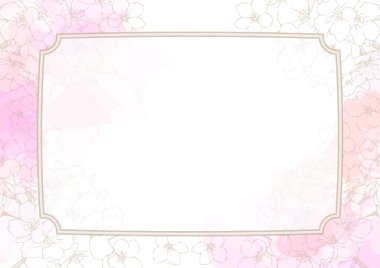 Arka plan için kiraz çiçekleri ve alkol mürekkebi.