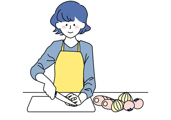 Clip Art Cuisine Femme — Image vectorielle