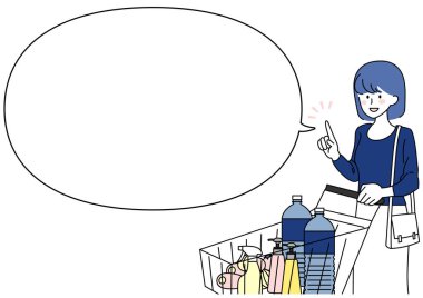 Alışveriş yaparken açıklama yapan bir kadının görüntüsü ve çağrısı