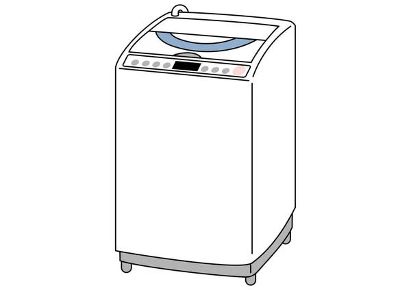 Clip Art Vertical Washing Machine Simple Line — Stockvektor