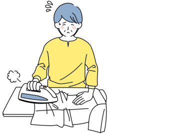 Ütü yapamayan son sınıf bir kadının tasviri