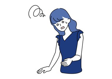 Clip art of woman attacked by vertigo