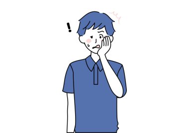 Illustration of a man with facial paralysis