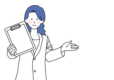 Clip art of doctor with binder