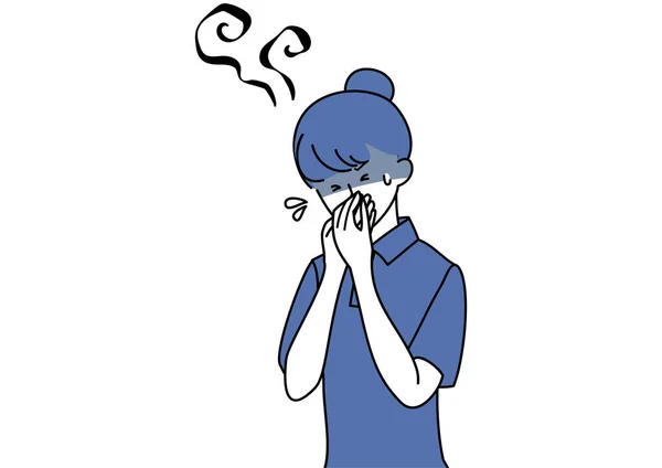 Clip Art Woman Attacked Nausea — 스톡 벡터