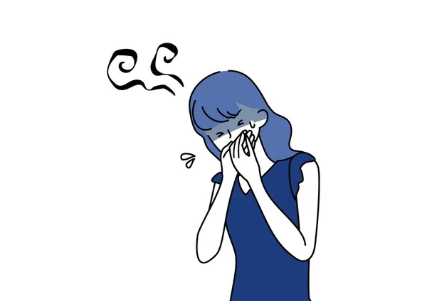 Clip Art Woman Attacked Nausea — 스톡 벡터