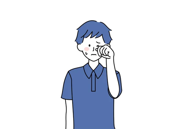 Clip Art Man Rubbing Eyes — Stockvektor