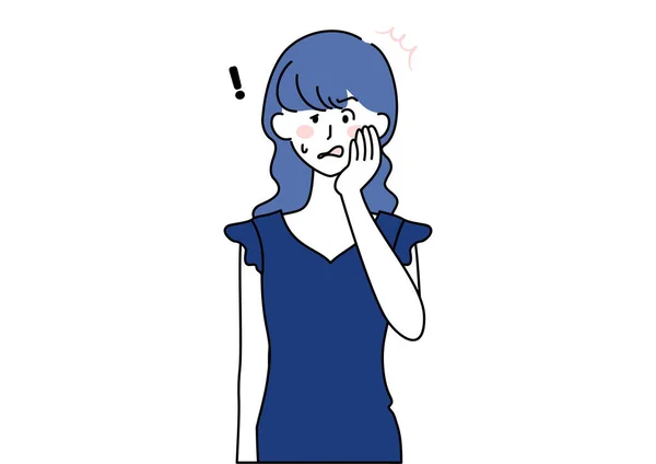 Clip Art Woman Facial Paralysis — ストックベクタ