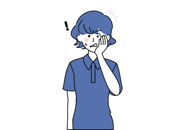 Clip Art Woman Facial Paralysis — ストックベクタ