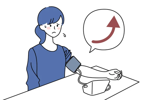 Clip Art Woman Concerned Blood Pressure Too High — Wektor stockowy