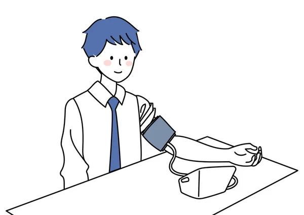 Clip Art Man Measuring Blood Pressure — Διανυσματικό Αρχείο