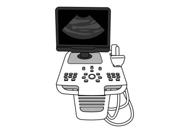 Illustration of an echographic machine
