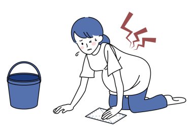  Clip art of pregnant woman suffering from dust cloth