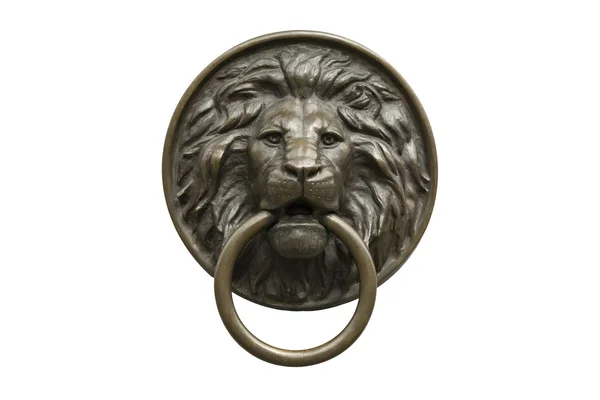 La testa di bronzo di un leone — Foto Stock
