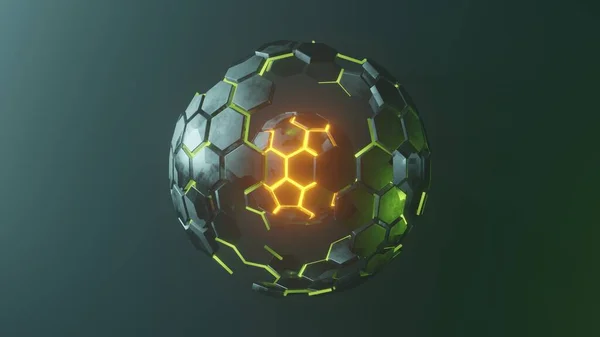 Визуализация Ядерная Физика Abstract Geometry Sphere Render — стоковое фото