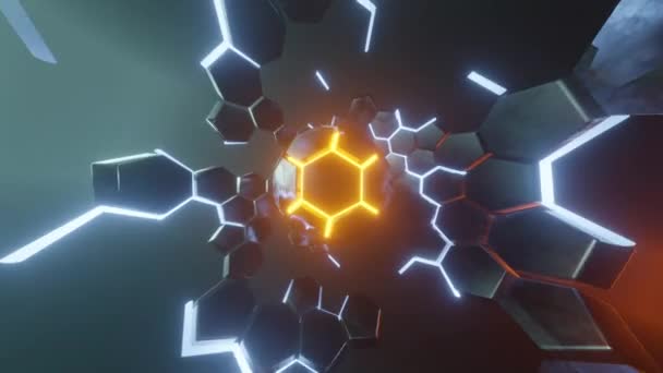 Visualizzazione Nucleare Nucleo Fisico Illustrazione Geometria Astratta Sfera Render Loop — Video Stock