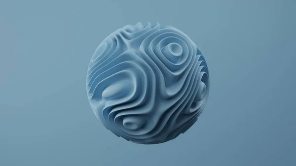 Blue Sphere Deformación Bio Formas Concepto Orgánico Ilustración Resumen Render Imagen de archivo