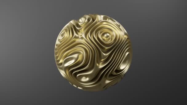 Deformação Esfera Ouro Formas Biológicas Conceito Orgânico Ilustração Abstract Render — Vídeo de Stock