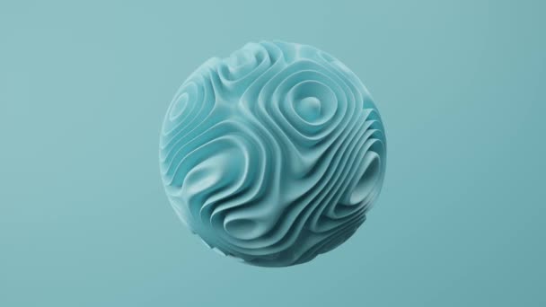 Blue Sphere Deformation Bio Forms Organic Concept Illustration Abstract Render — Stock Video