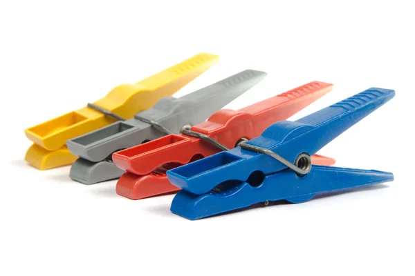 Closeup of colorful clothespins — Stock Photo, Image