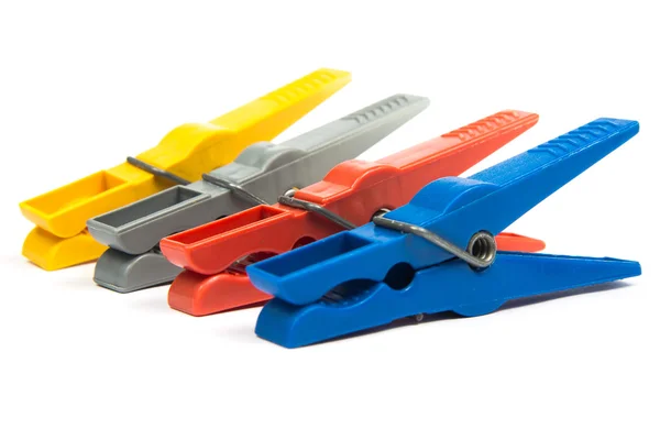 Closeup of colorful clothespins — Stock Photo, Image