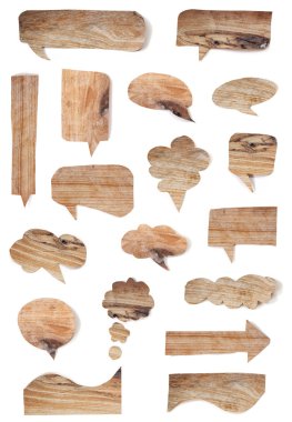 ahşap konuşma balonları