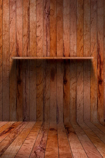 Prázdné dřevěné police — Stock fotografie