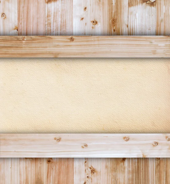 Paper on wood background or texture — Stock Photo, Image