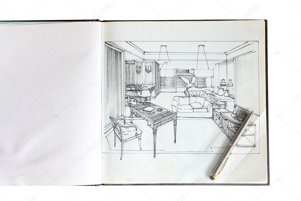Graphical sketch on notebook