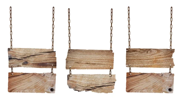 Houten bord met ketting — Stockfoto