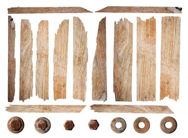 Uppsättning av trä planka — Stockfoto