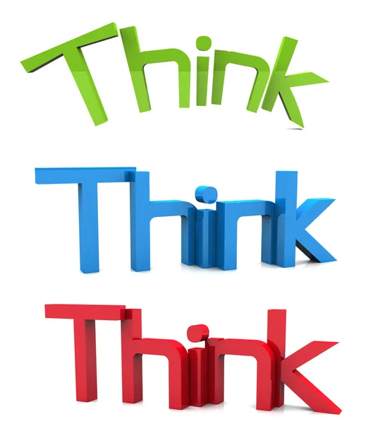 3d think text — Stock Photo, Image