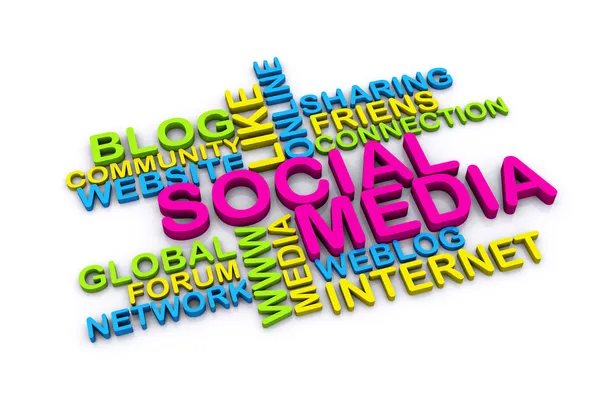 3d social media and other related words — Stock Photo, Image