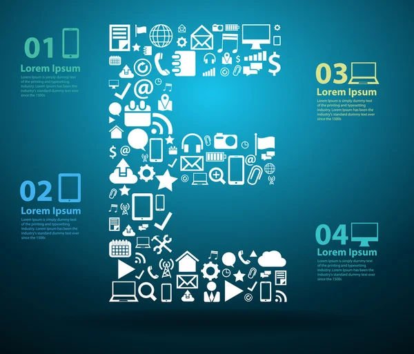 Application icons alphabet letters design Stock Vector