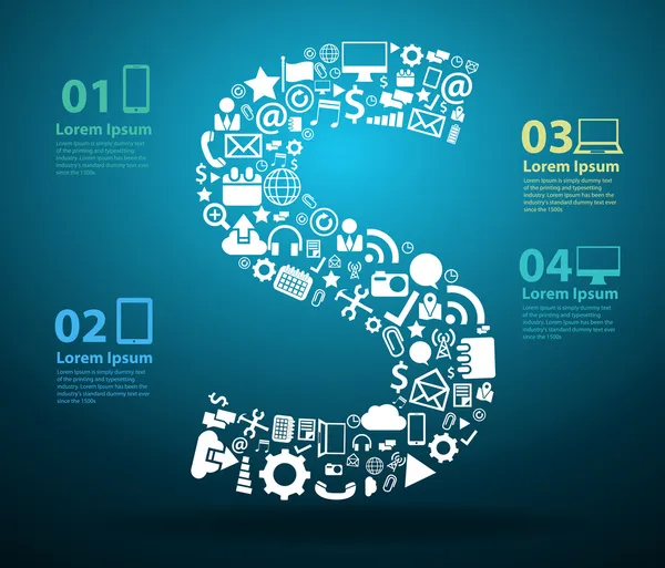 Application icons alphabet letters design Vector Graphics