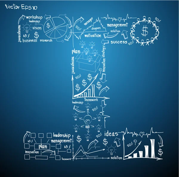 矢量字母表绘图业务计划概念创意 — 图库矢量图片