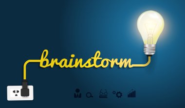 Vector brainstorm concept with creative light bulb idea