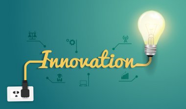 Vector innovation concept with creative light bulb idea
