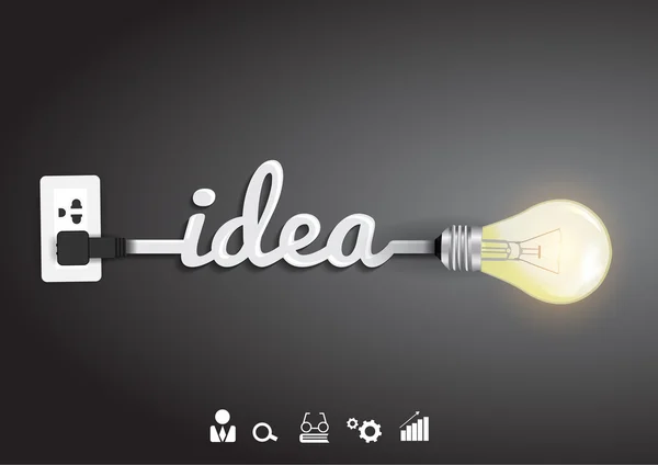 Vector light bulb idea with Inspiration concept — Stock Vector