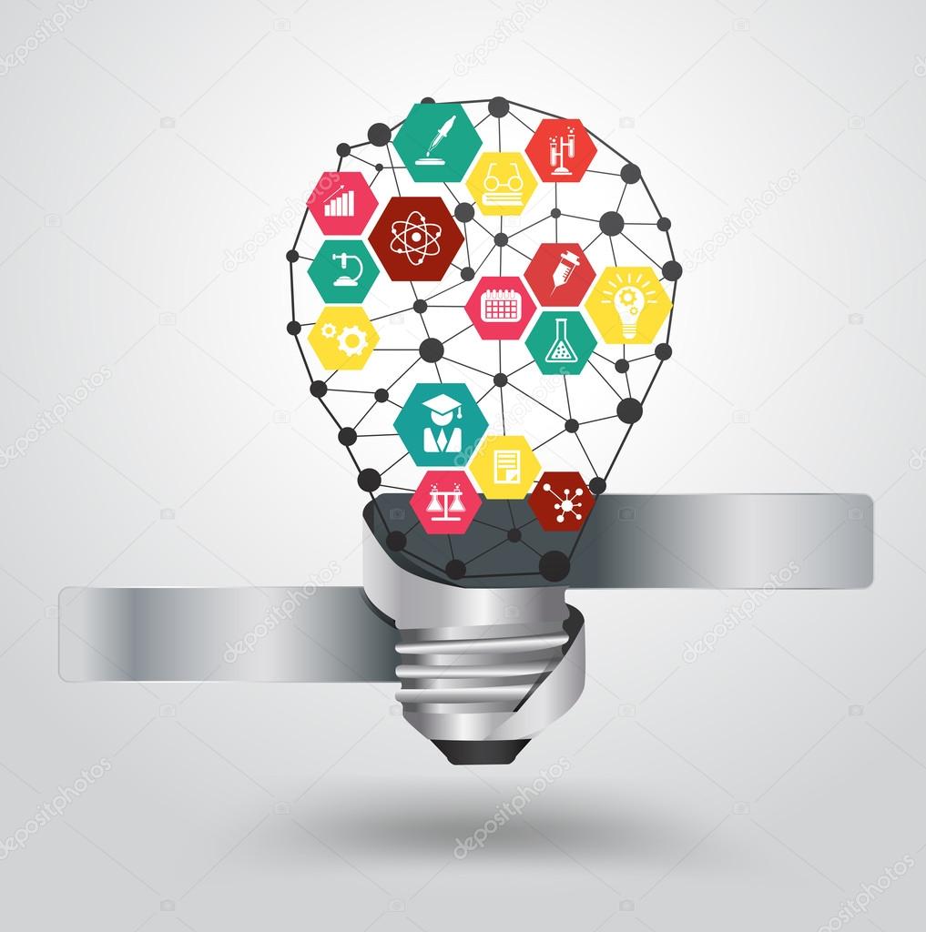 creative light bulb abstract infographic hexagon modern design template with chemistry and science icon vector illustration modern design template vector - Design Idea creative light bulb abstract infographic hexagon modern design template with chemistry and science icon vector illustration modern design template vector - Design Idea