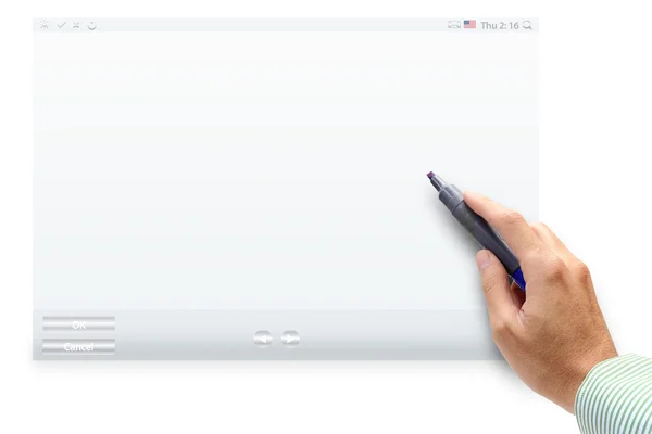 Scritto su interfaccia touch screen — Foto Stock