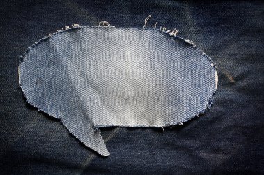 Mavi jeans ile yapılan konuşma balonu