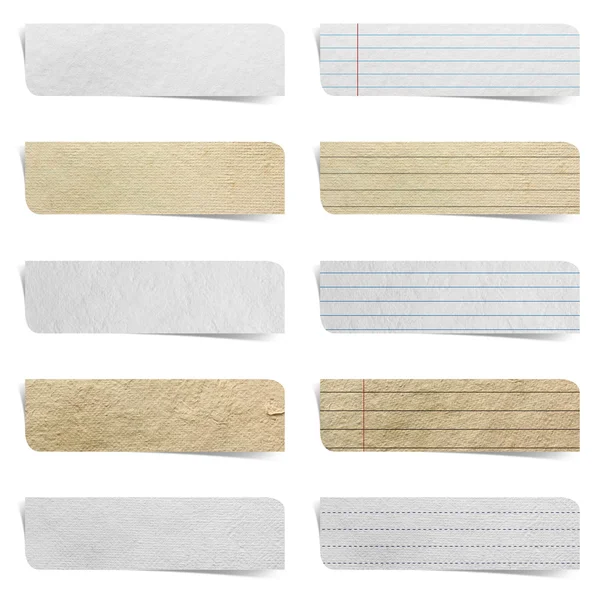 Textures paper sticks on white background — Stock Photo, Image