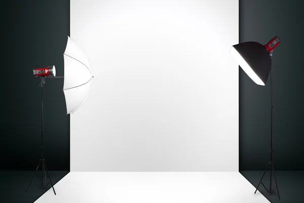 Fotostudio mit Licht und Hintergrund — Stockfoto