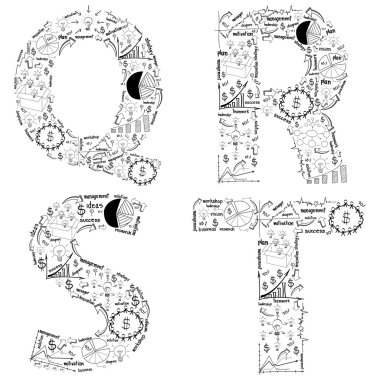 çizim iş strateji planı kavramı fikri Alfabe harf q r s t