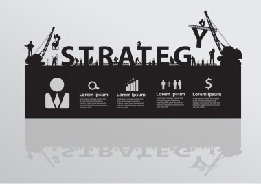Construction site crane building strategy  text idea concept clipart