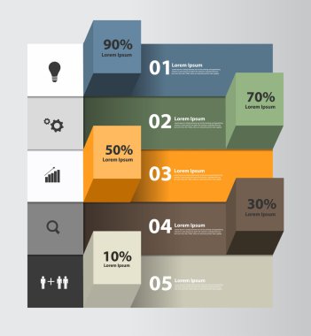 modern iş adımları başarı çizelge ve grafik seçenekleri afiş için