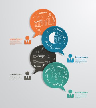 modern iş kabarcık konuşma şablonu ile çizim iş strateji planı