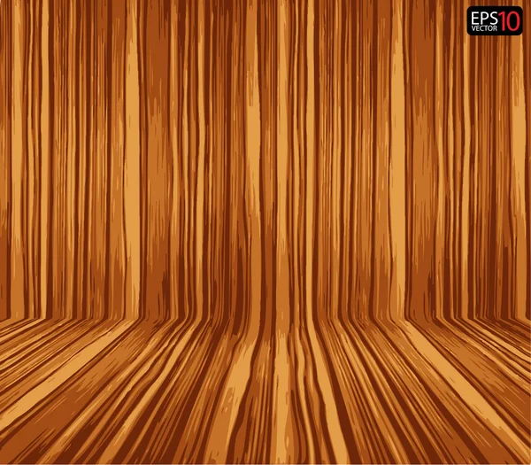 Vector wood room with panel and floor background — Stock Vector